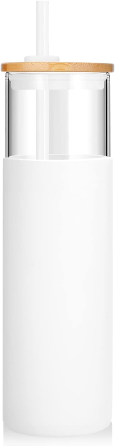 Tronco 32 oz Glass Tumbler with Bamboo Lid & Straw